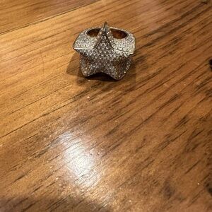 18k Silver Star Ring